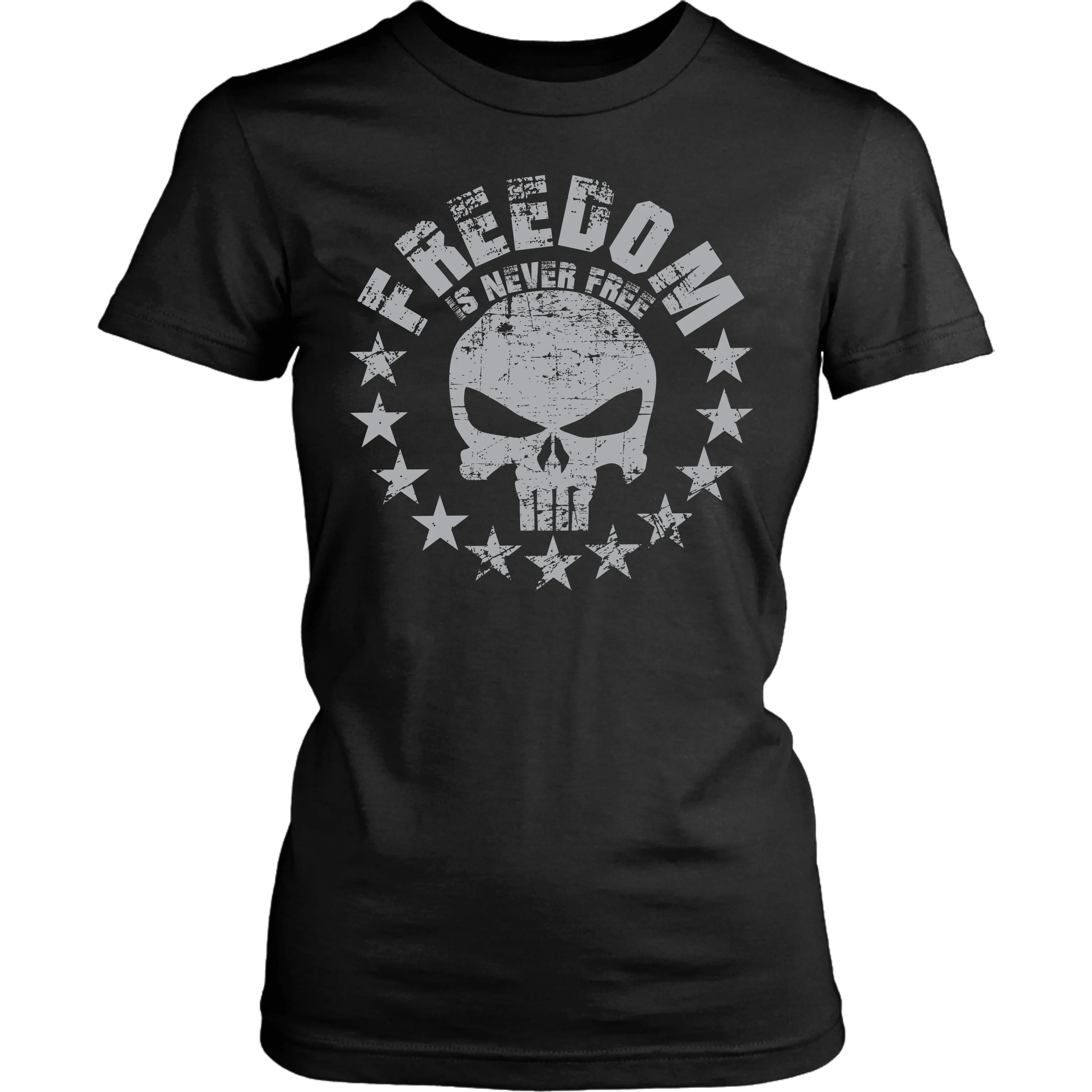 Freedom Is Never Free T-shirt Design - Punisher Skull Stars, Freedom Shirt Never Forget Freedom Is Not Free