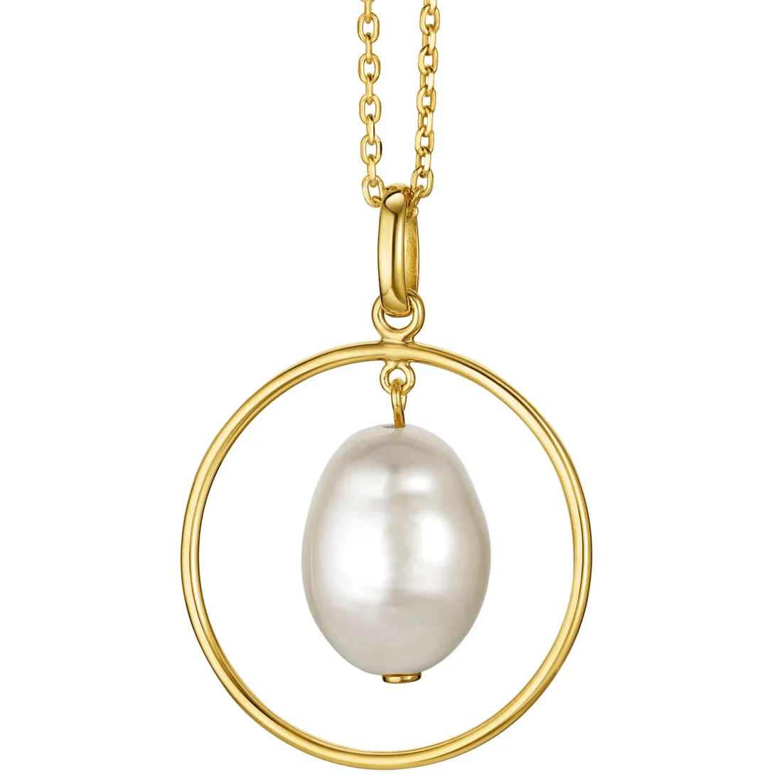 Freshwater Cultured Pearl Pendulum Pendant in Sterling Silver