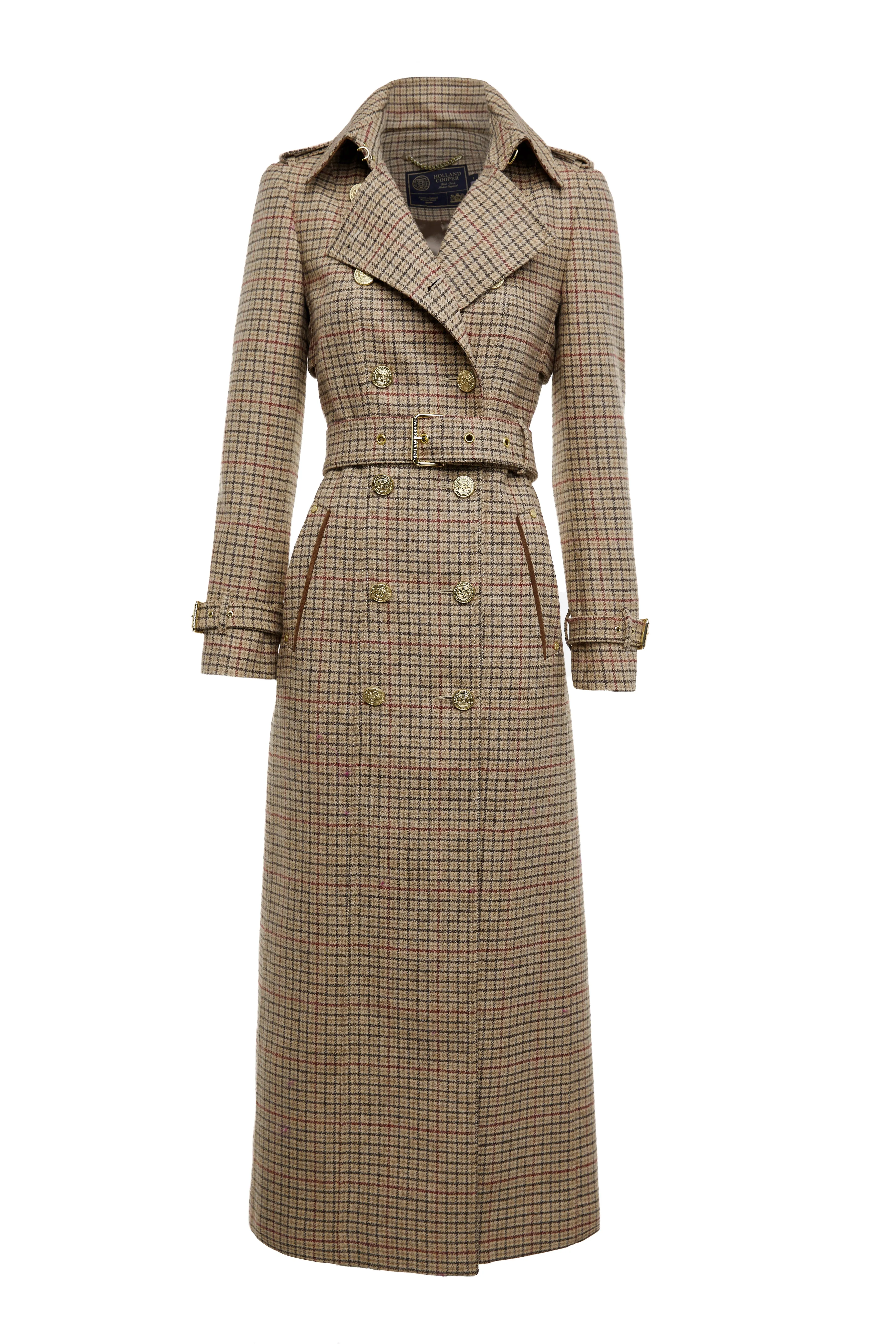 Full Length Marlborough Trench Coat (Charlton Tweed)