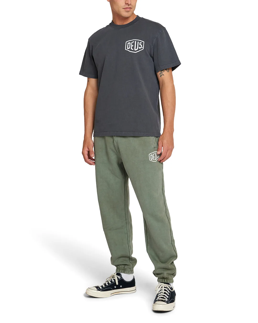 Garment Dyed Trackpant - Lichen Green