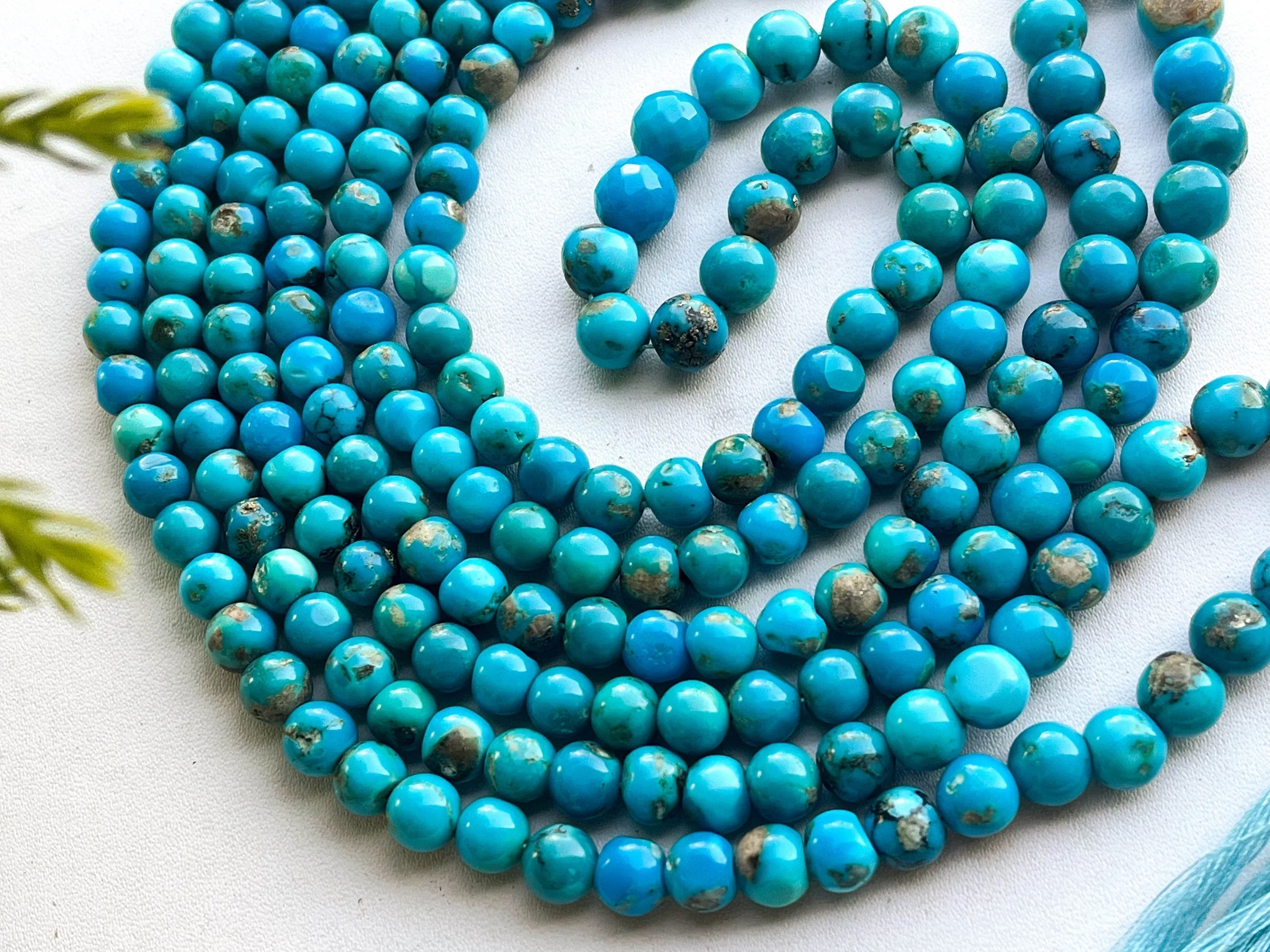 Genuine Arizona Turquoise Smooth Round Beads, Turquoise Gemstone Beads, Arizona Turquoise Gemstone Beads, Turquoise Beads, BFYJ160