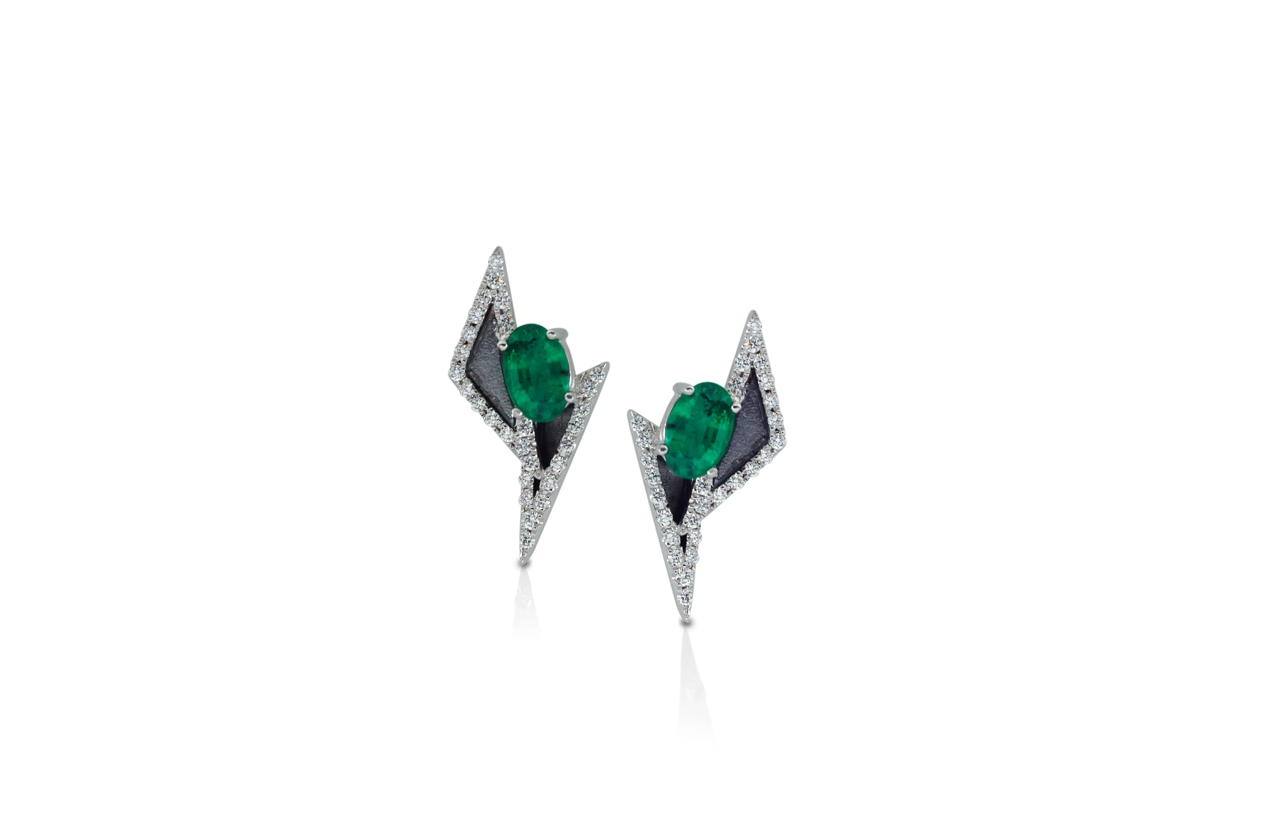 GeoArt DUO TT Mini Ruby, Diamond Stud Earrings