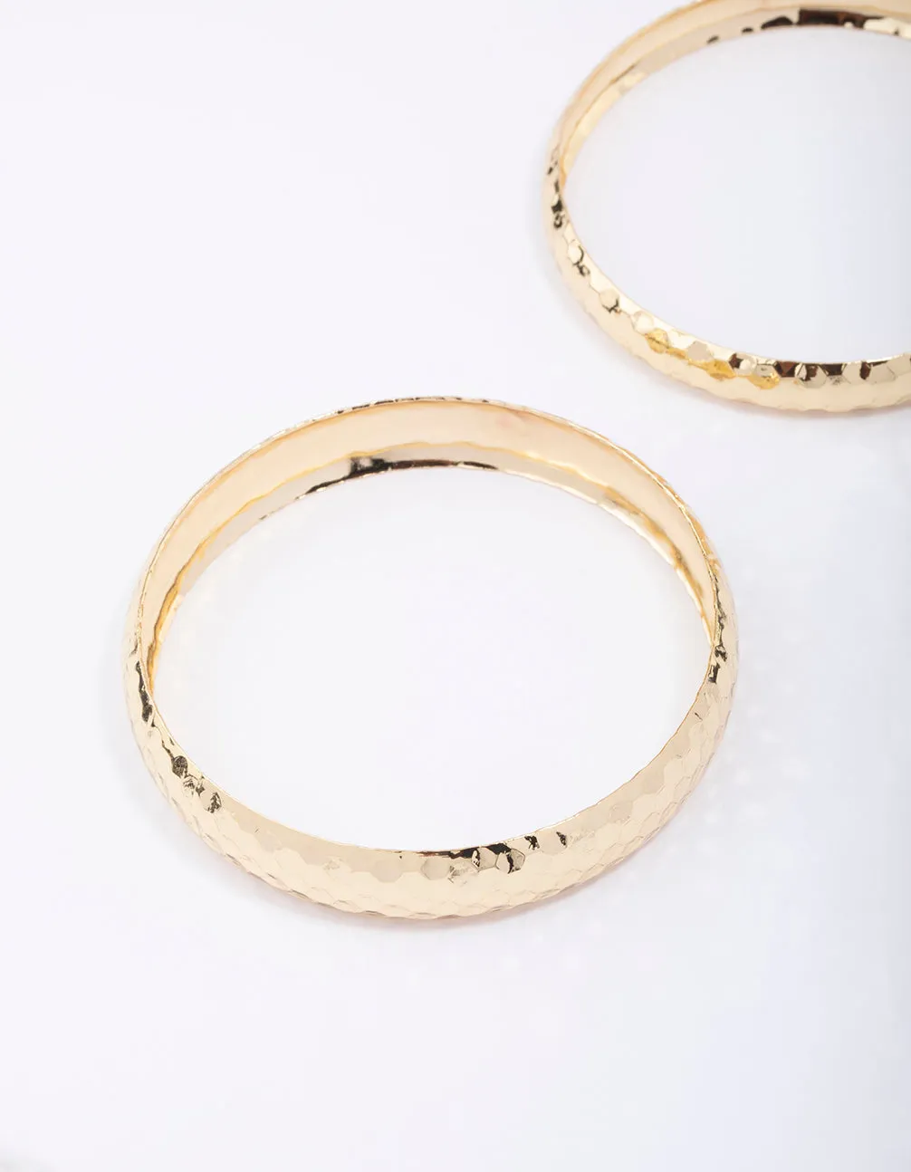 Gold Plated Hammered Bangle Pack