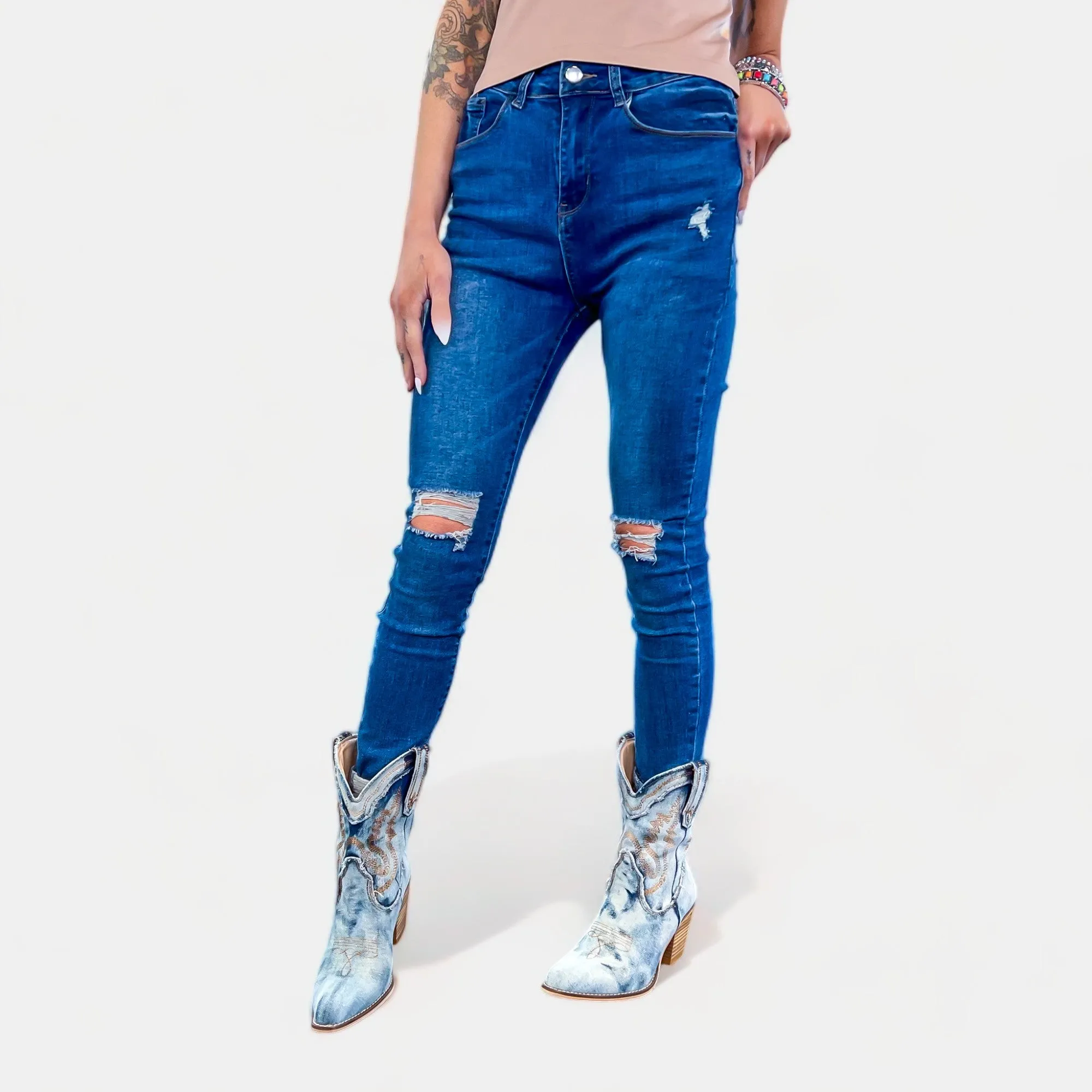 GP1003 Distressed Skinny Jeans [NO RETURNS]