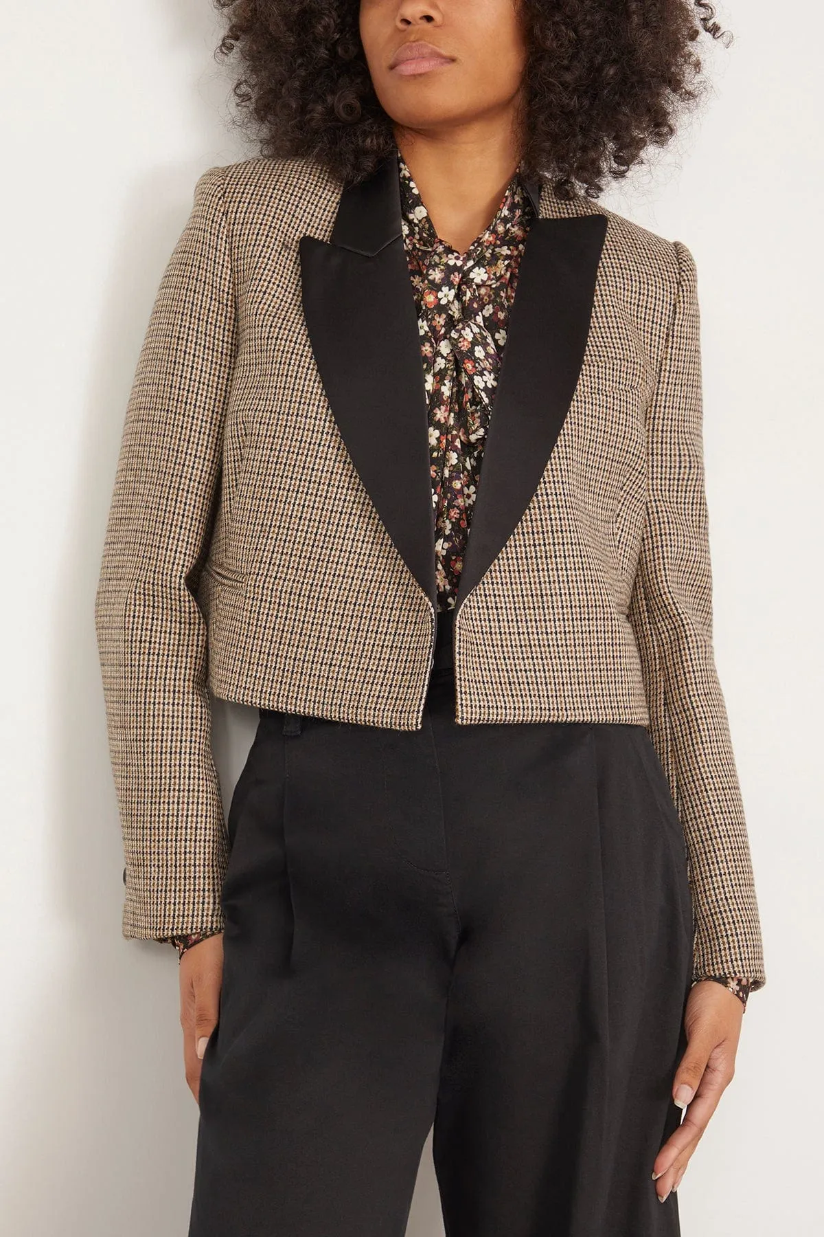 Graphic Elegance Jacket in Pepita Mix Khaki