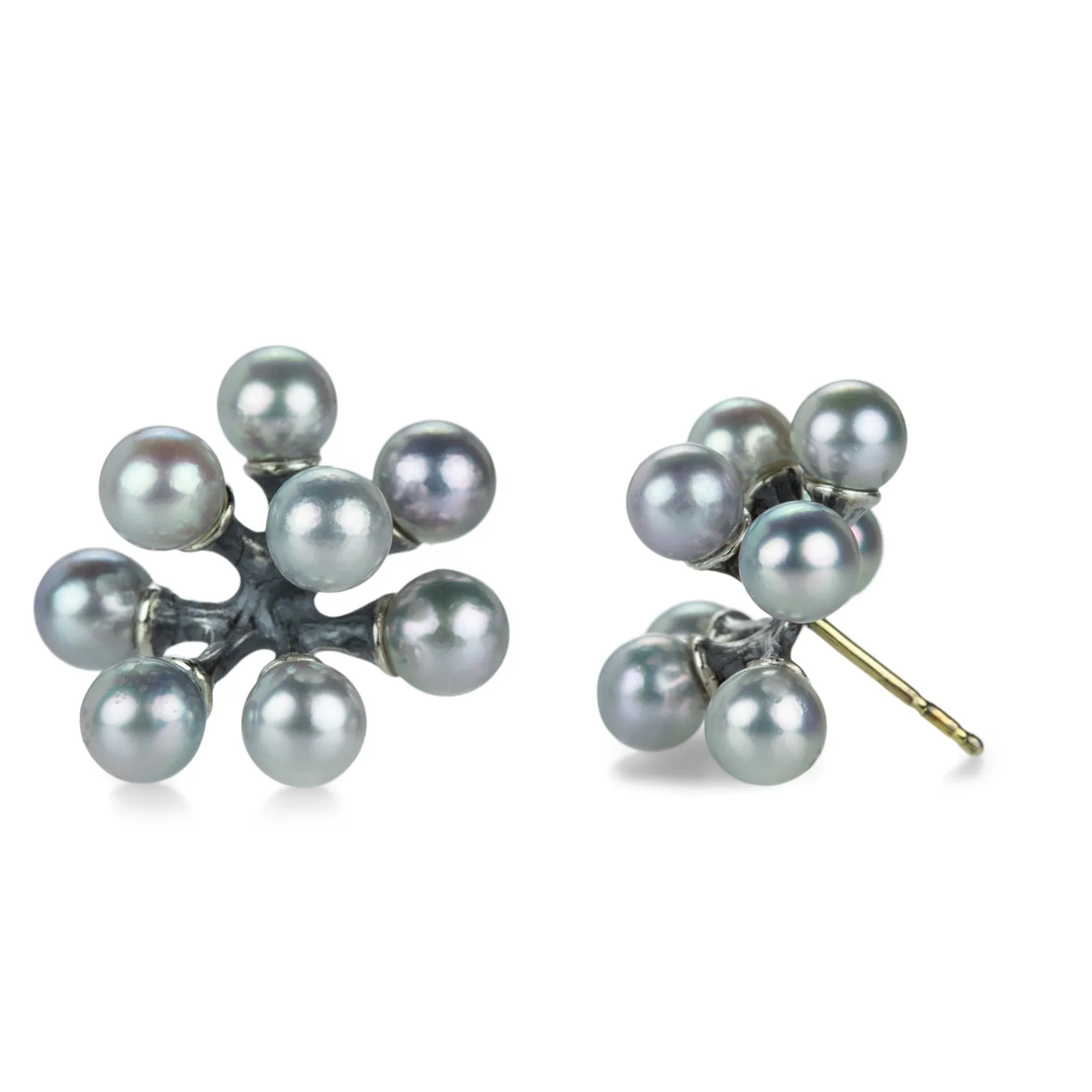 Gray Akoya Pearl Small Jacks Earrings