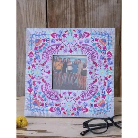 Grey Floral [Square] Folk Frame