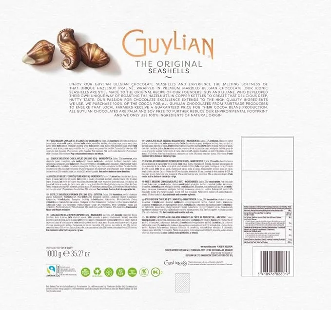 GuyLian Artisan Belgian Chocolate Sea Shells Box - 1kg