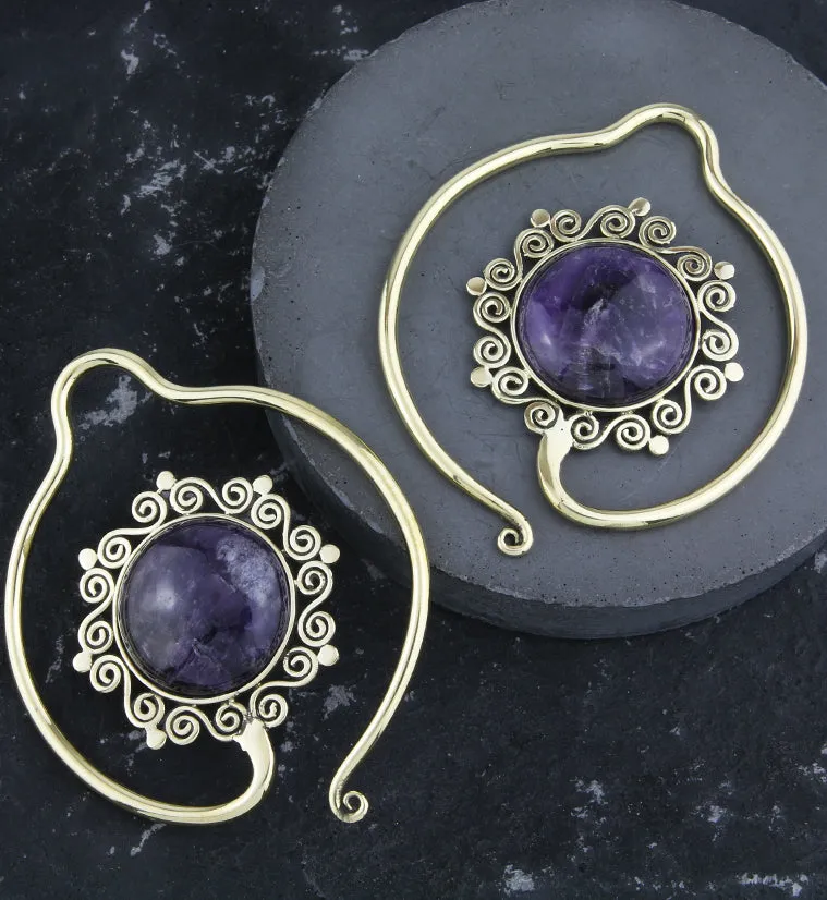 Helix Amethyst Stone Ear Weights