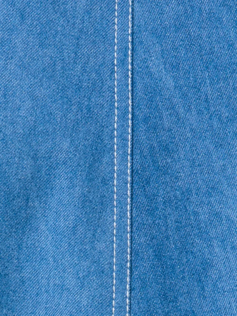 Jeansrock aus Baumwoll-Stretch-Denim in Midi-Länge