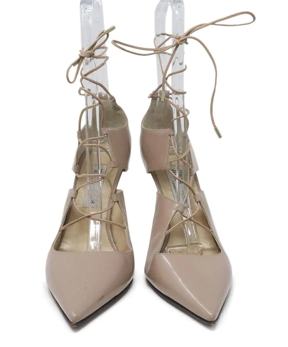 Jimmy Choo Neutral Leather Strappy Heels sz 11