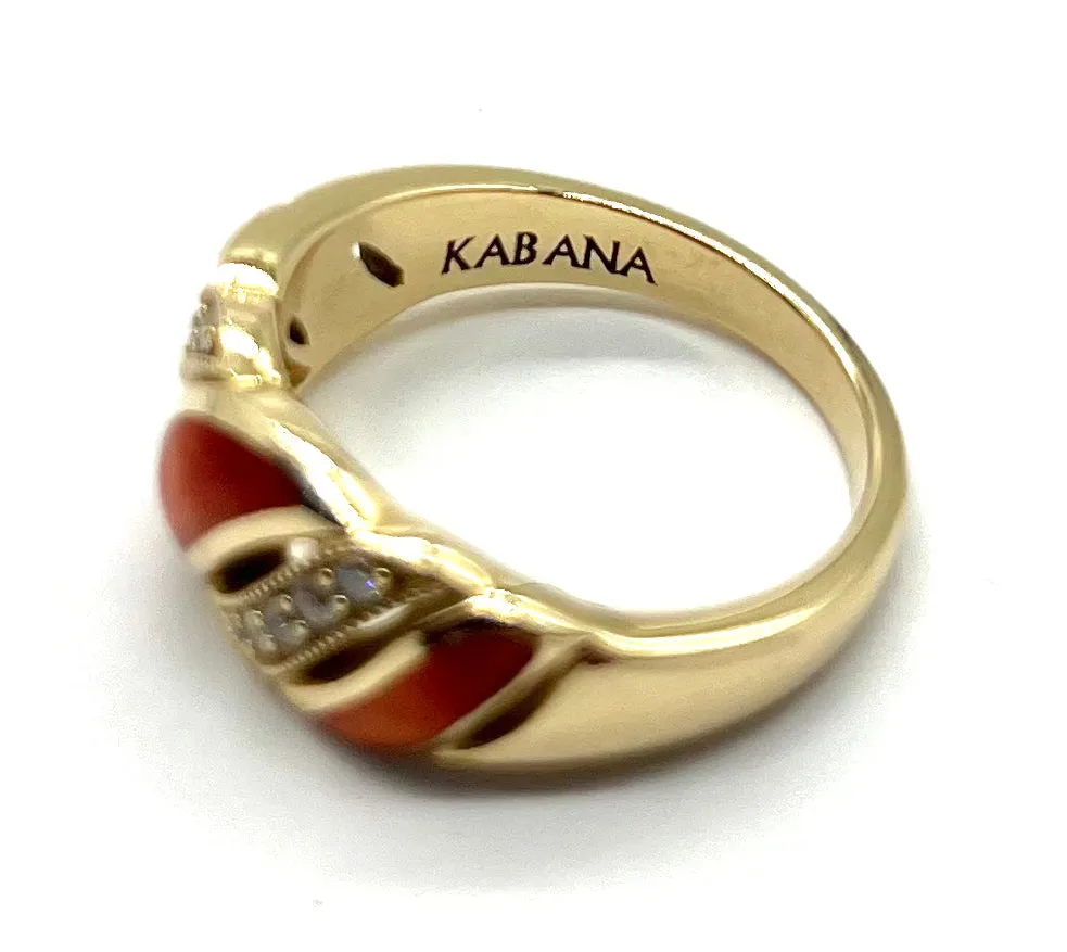 Kabana Coral and Diamond Ring