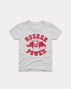 Kids Nebraska Husker Power Ash T-Shirt