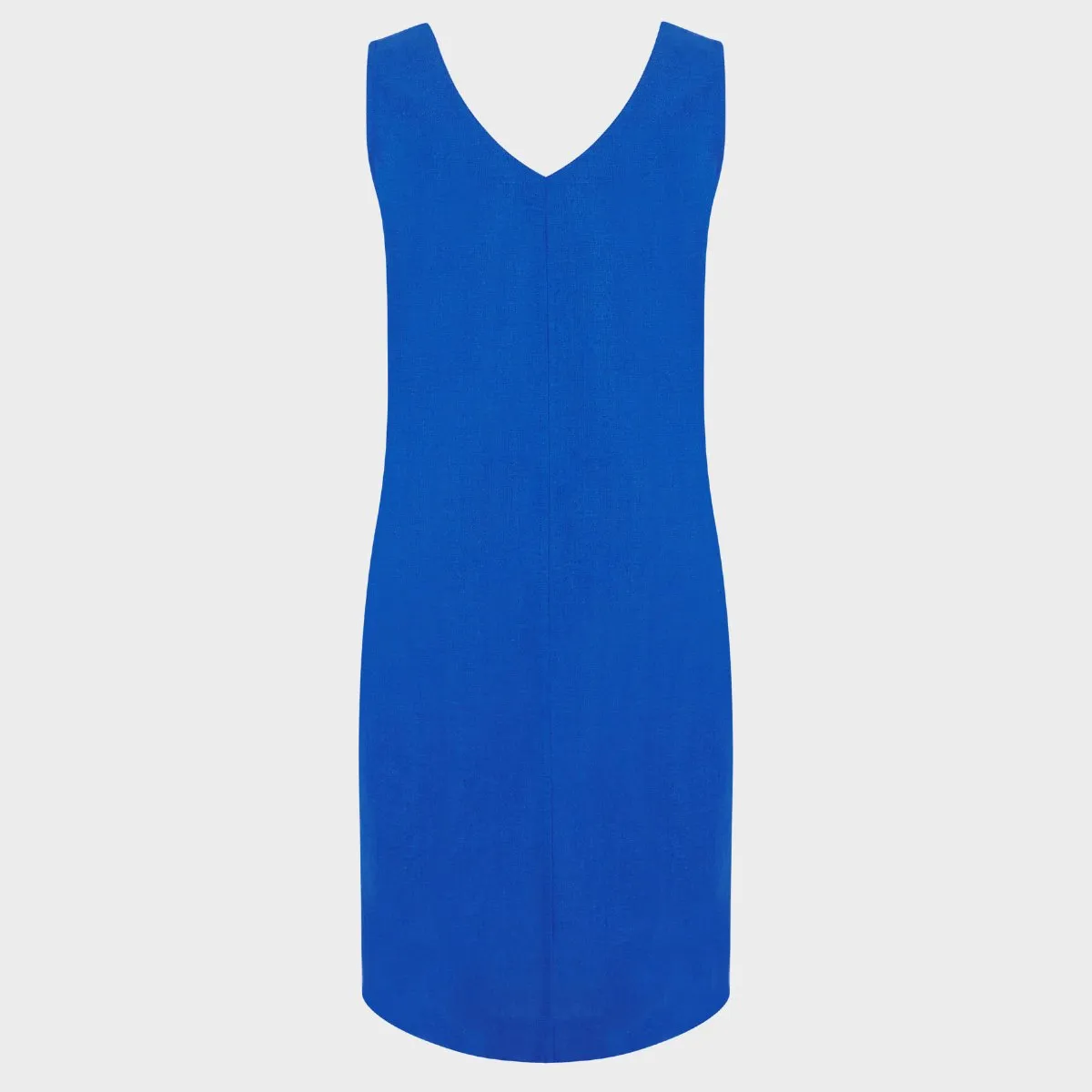 Ladies Linen Mix Shift Dress - Cobalt