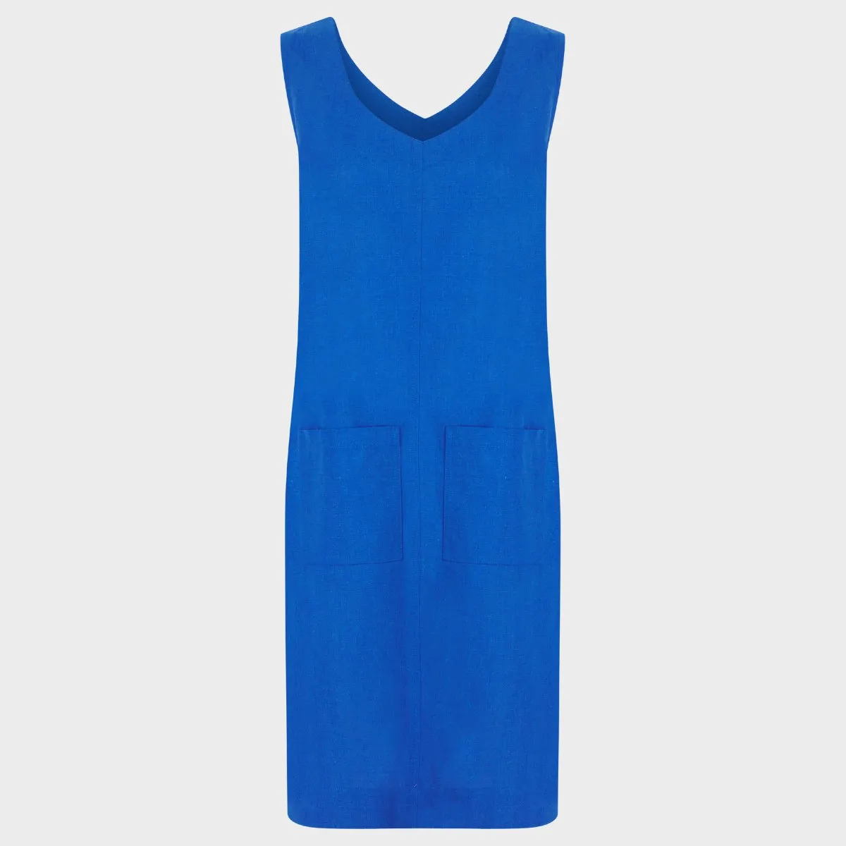 Ladies Linen Mix Shift Dress - Cobalt