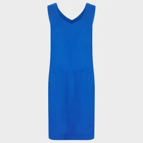 Ladies Linen Mix Shift Dress - Cobalt