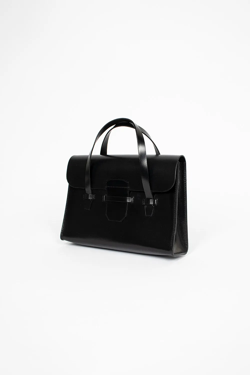 Leather Box Bag Black