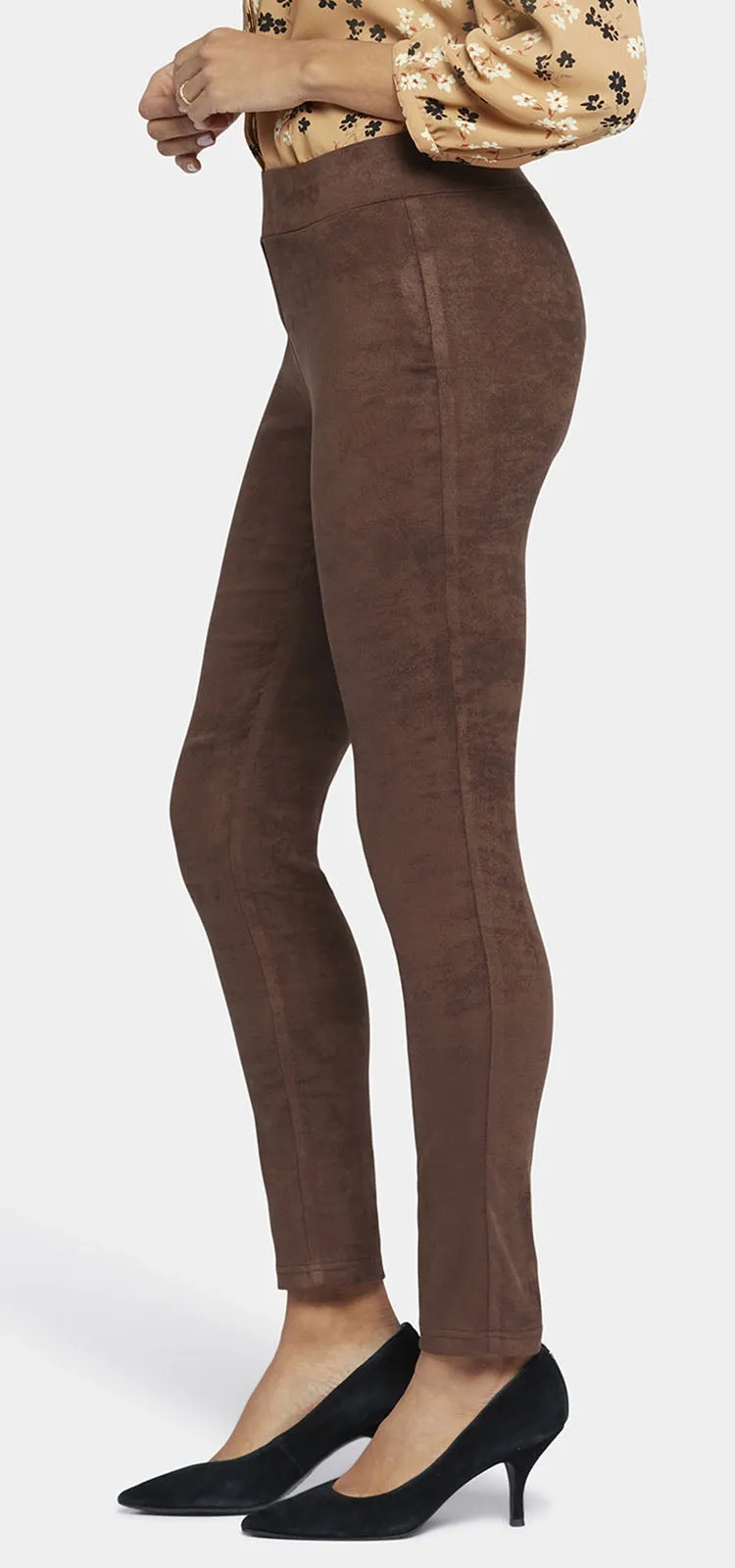 Legging Donkerbruin Stretch Faux Suède | Dark Chocolate