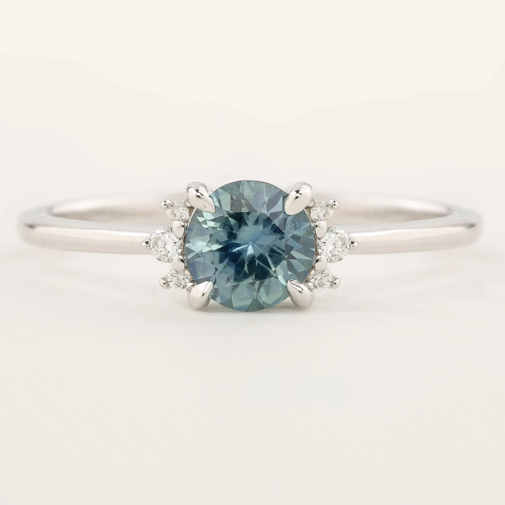 Lena Ring - 0.75ct Blue Montana Sapphire, 14k White Gold (one of a kind)