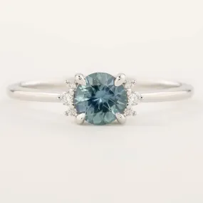 Lena Ring - 0.75ct Blue Montana Sapphire, 14k White Gold (one of a kind)