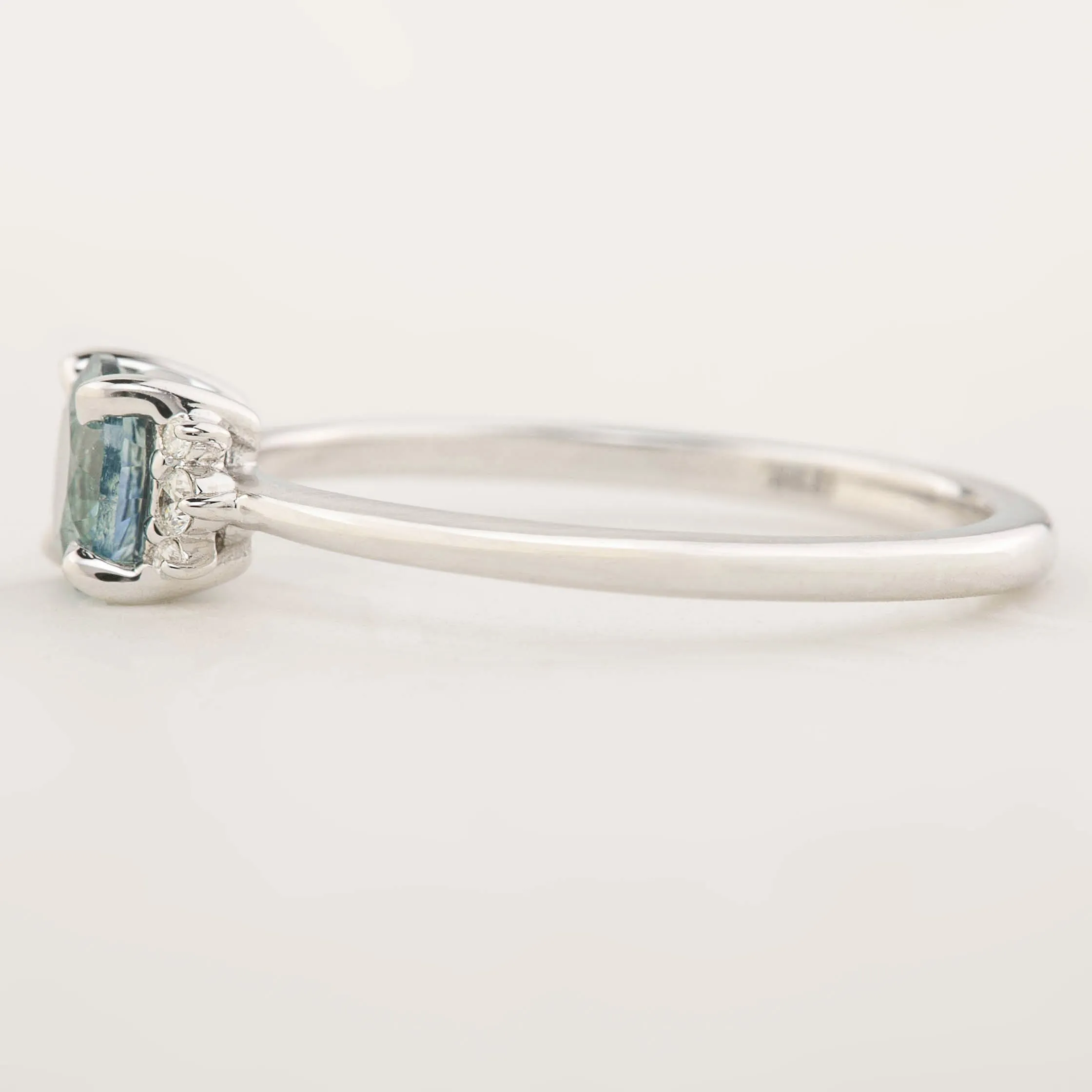 Lena Ring - 0.75ct Blue Montana Sapphire, 14k White Gold (one of a kind)