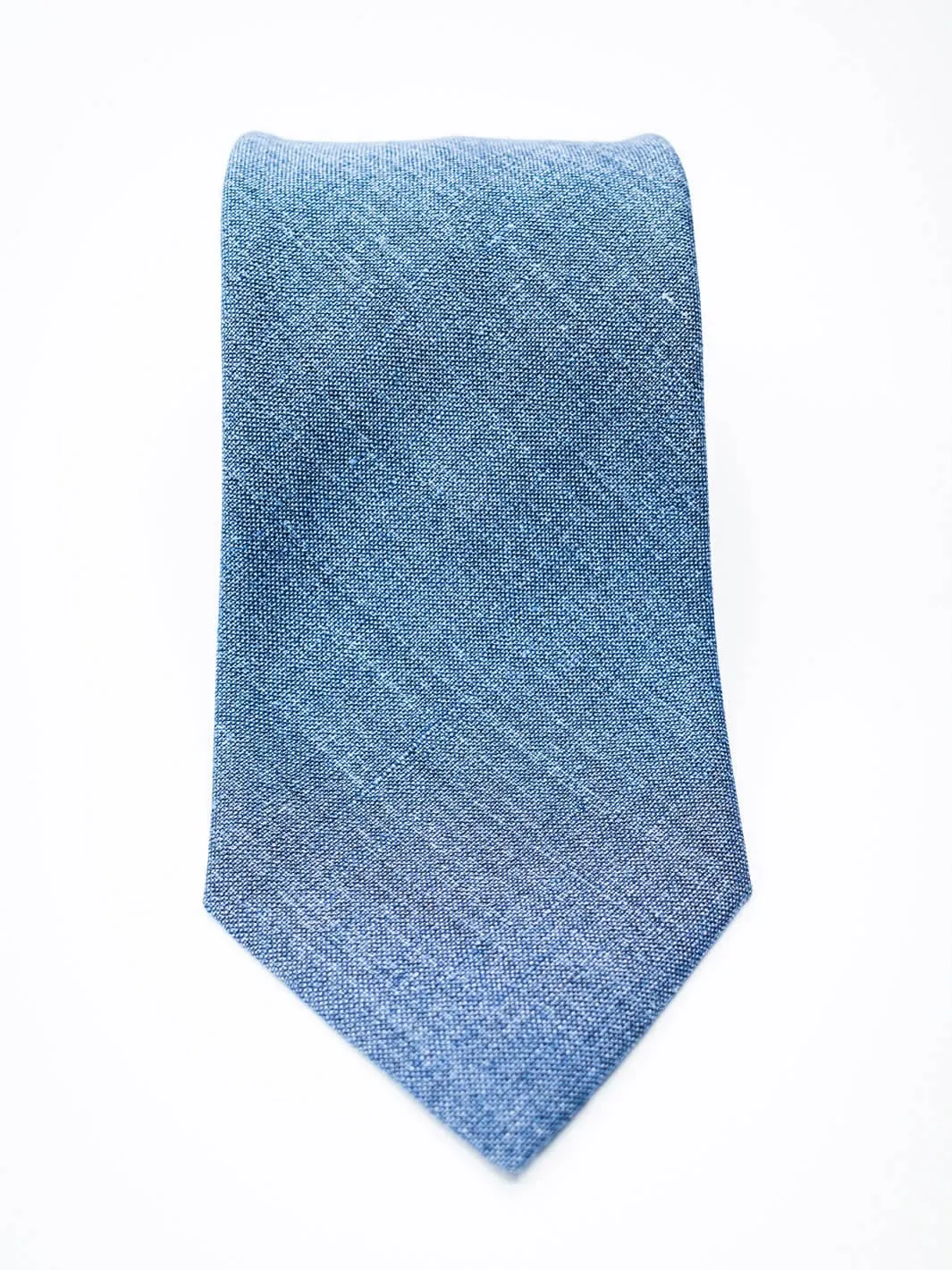 Linen-Wool Tie - Denim Blue