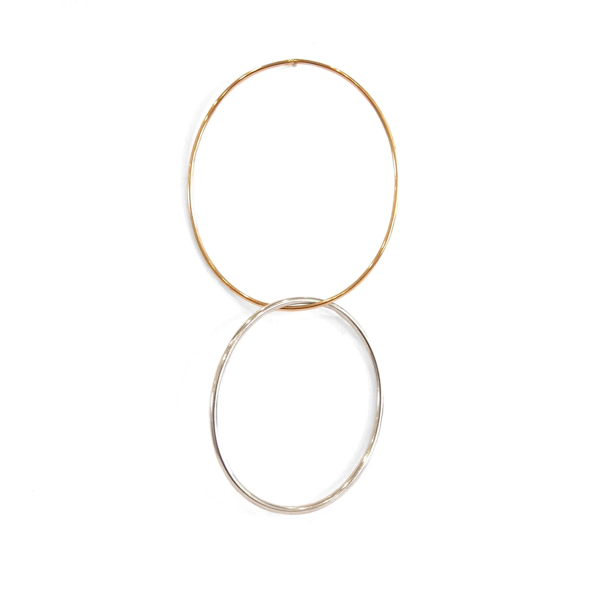 Loop Stud, 9k Gold/Sterling Silver (single)