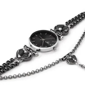 Love Song No.1 Watch with Chain [Black gems]