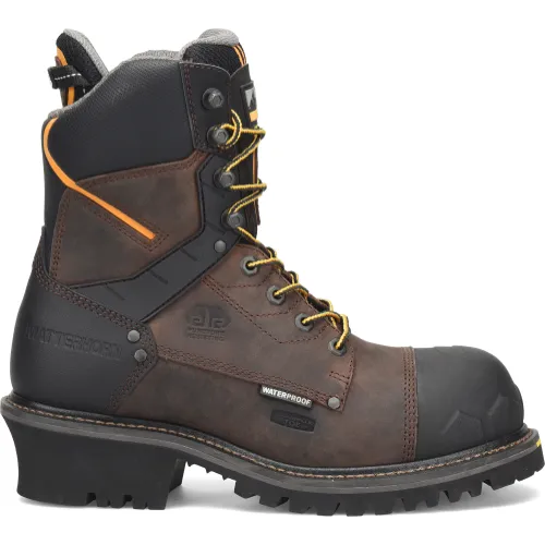 Matterhorn Men's Pr Steadfast 8" WP Comp Toe Logger Work Boot -Brown- MT2558