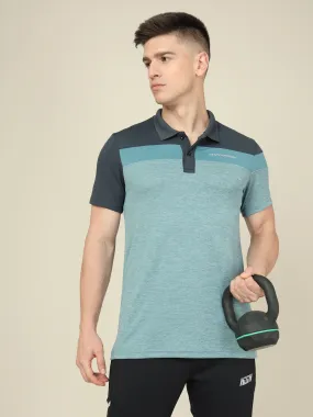 Men Colorblock Slim Fit Polo T-shirt with DOUBLE COOL