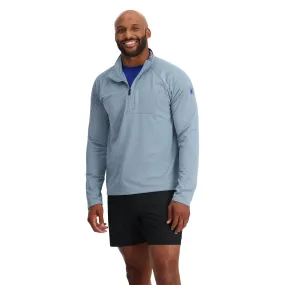 Mens Matrix Gridweb Half Zip - Blue Fog