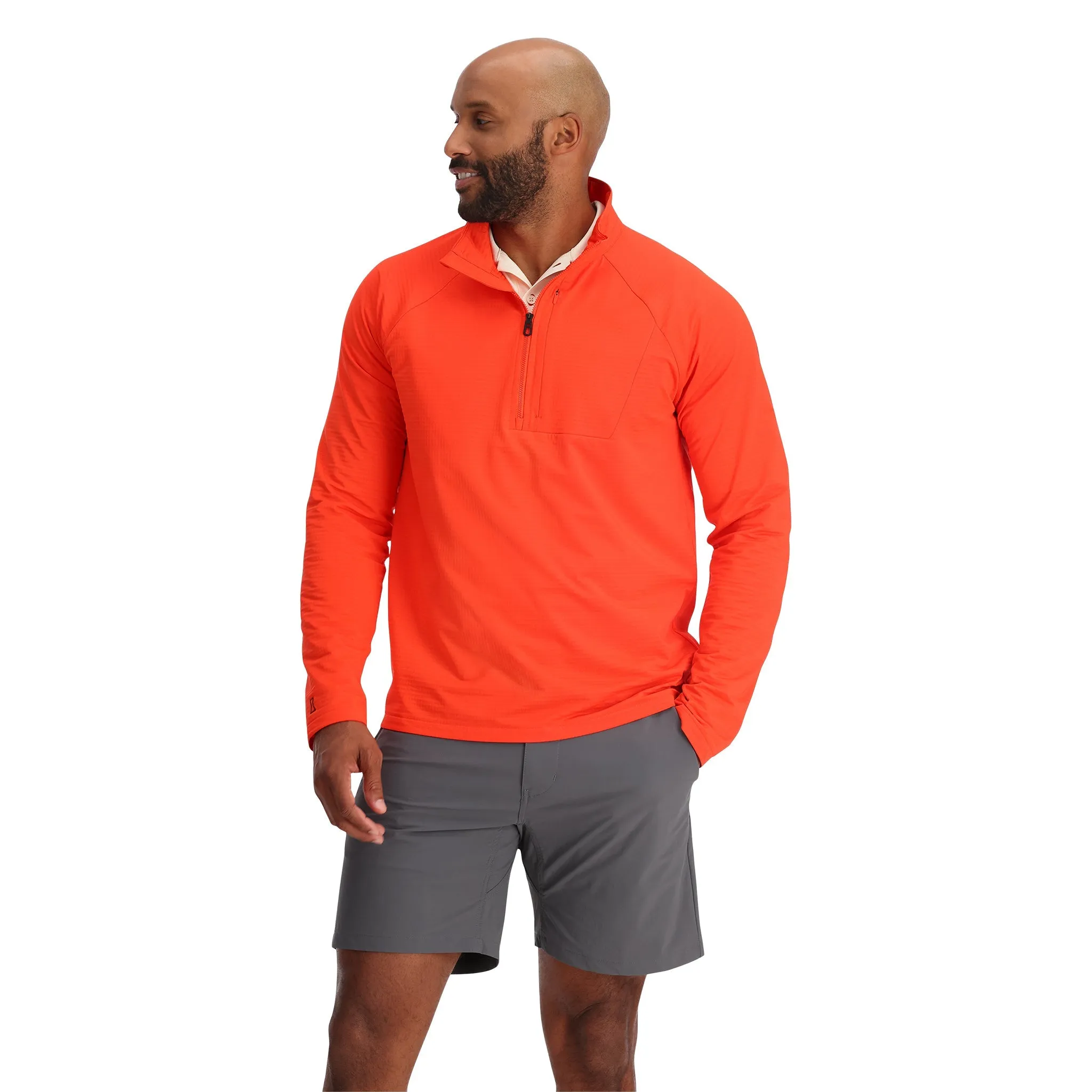 Mens Matrix Gridweb Half Zip - Twisted Orange