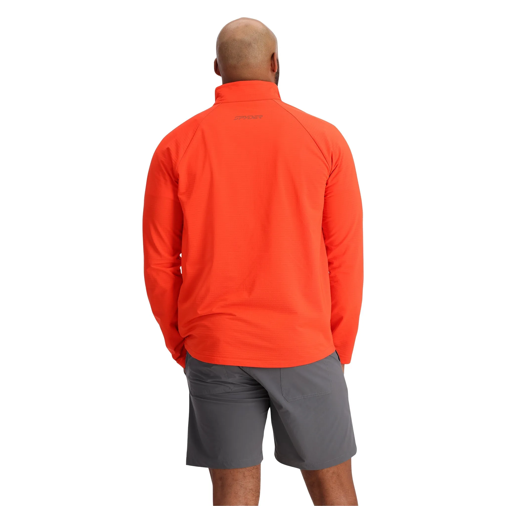 Mens Matrix Gridweb Half Zip - Twisted Orange