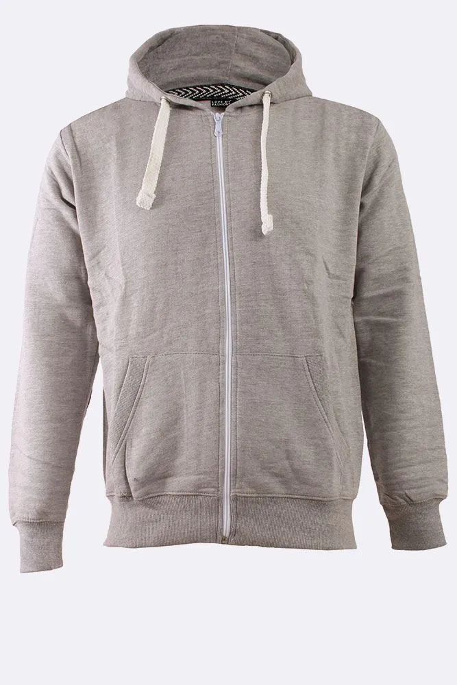 MENS PLAIN ZIPPED HOODIE