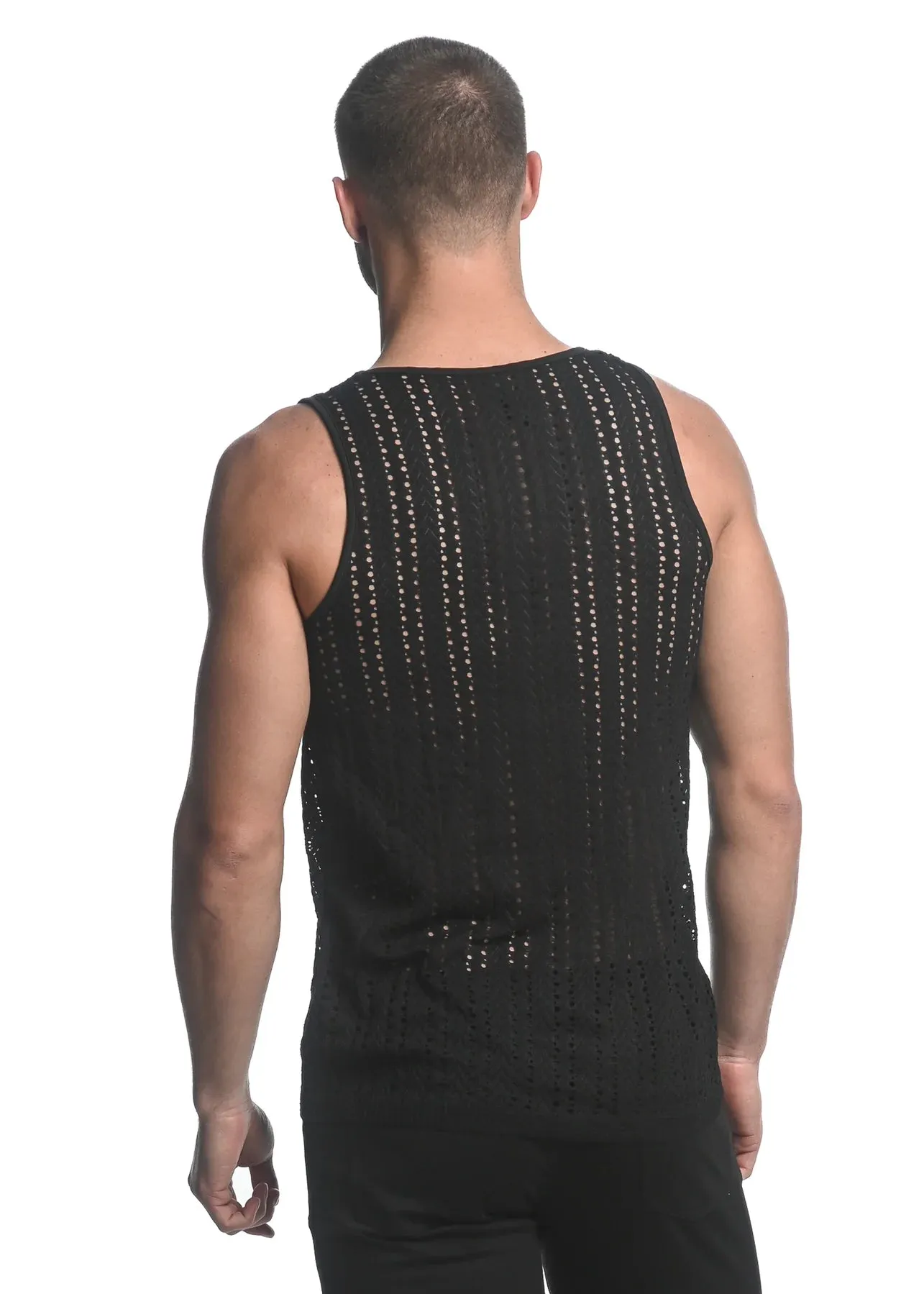 MICRO ARROWS STRETCH GOSSAMER KNIT TANK