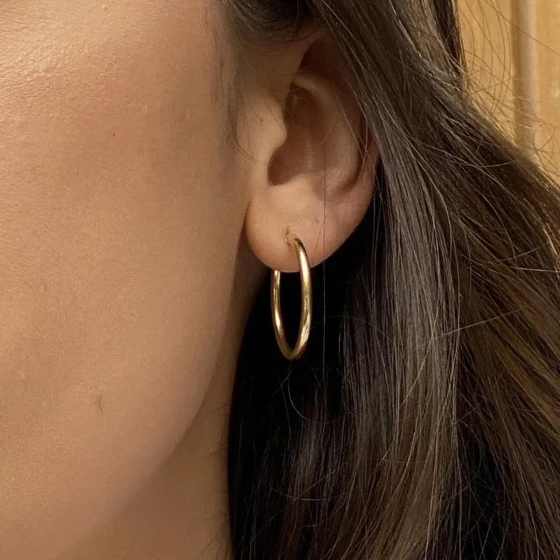 Midi Hoops | 10k Yellow Gold