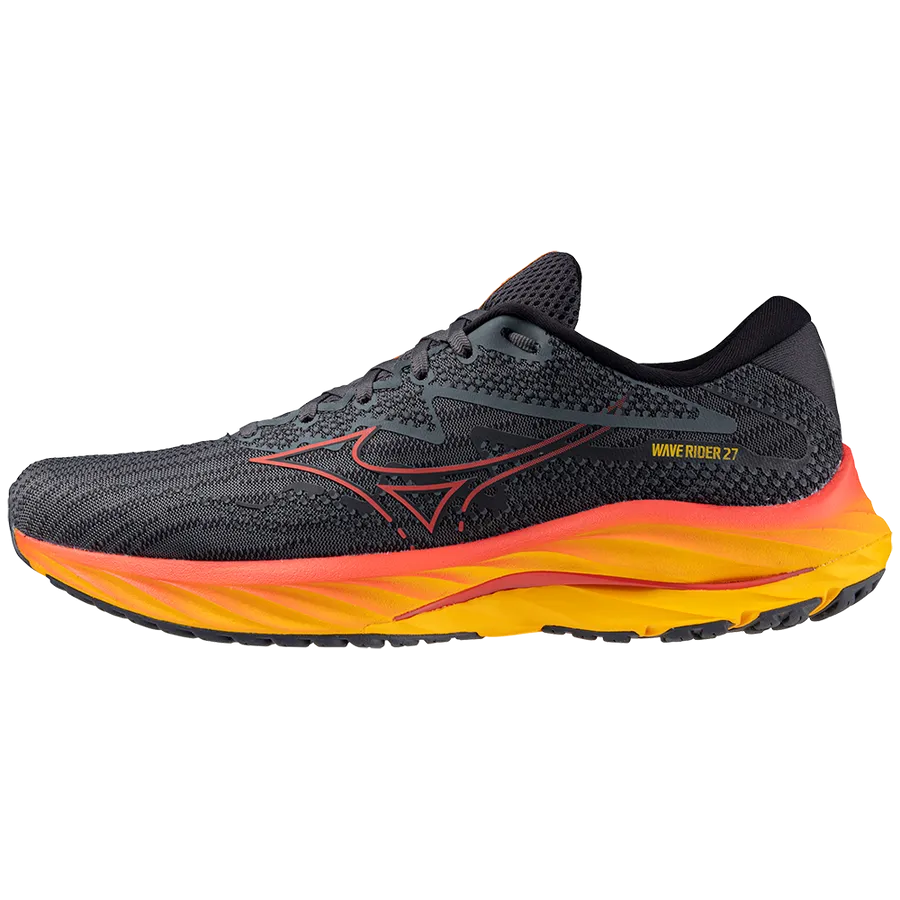 Mizuno Wave Rider 27 (Mens) - Turbulence/Cayenne/Citrus