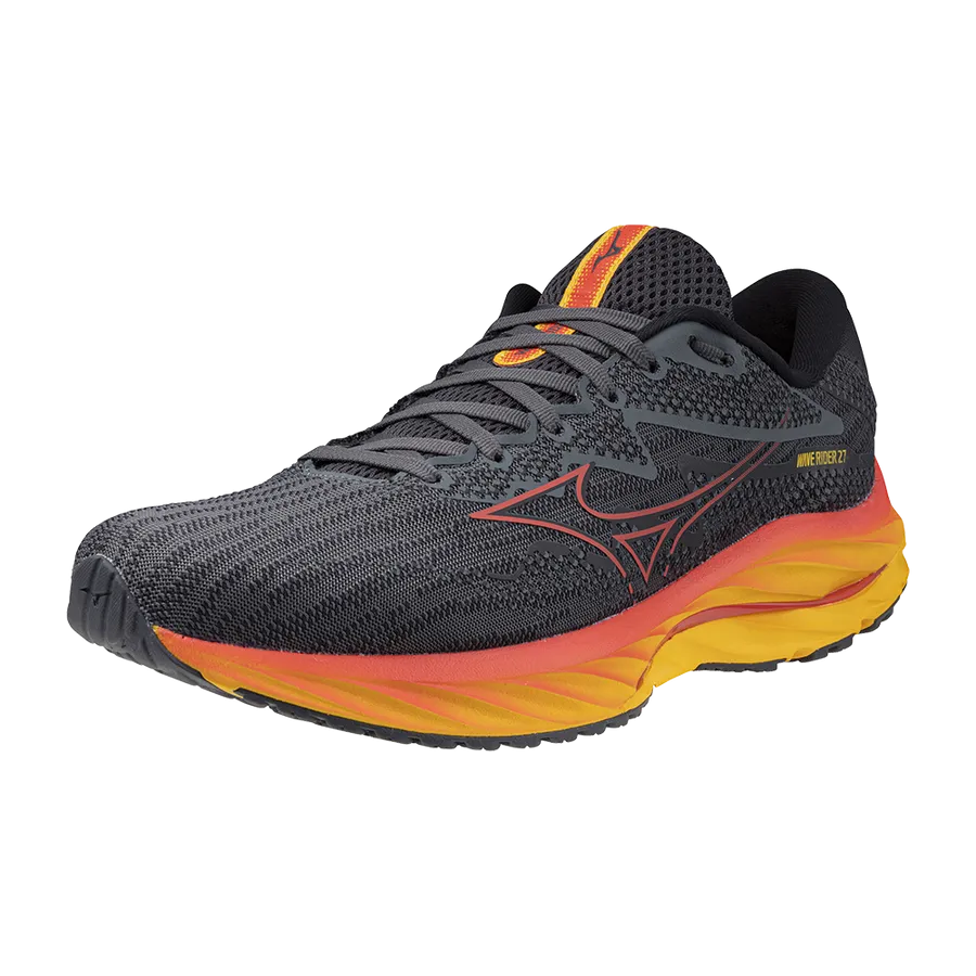 Mizuno Wave Rider 27 (Mens) - Turbulence/Cayenne/Citrus