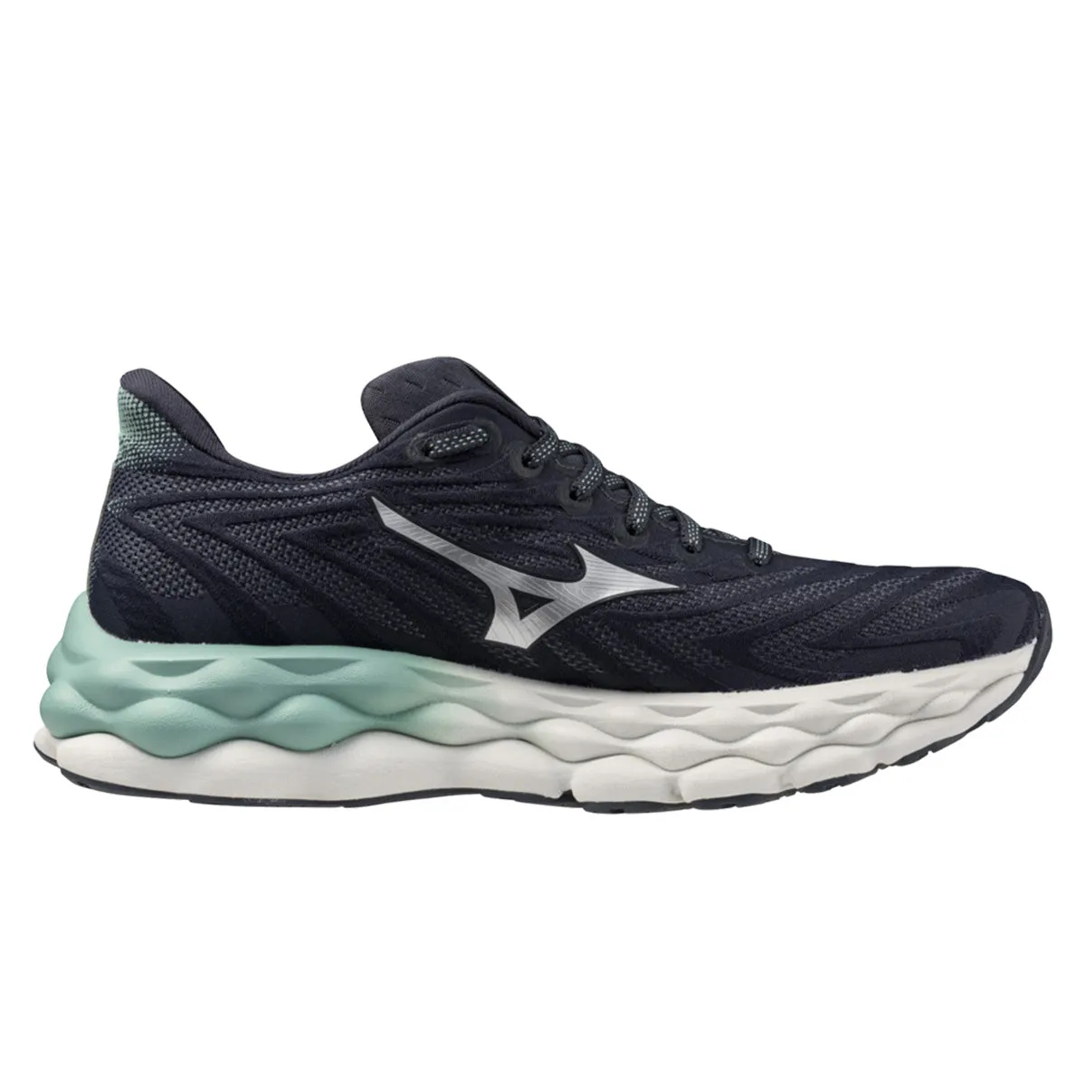 Mizuno Wave Sky 8 Womens | India Ink/neo Silver/dusty Jad