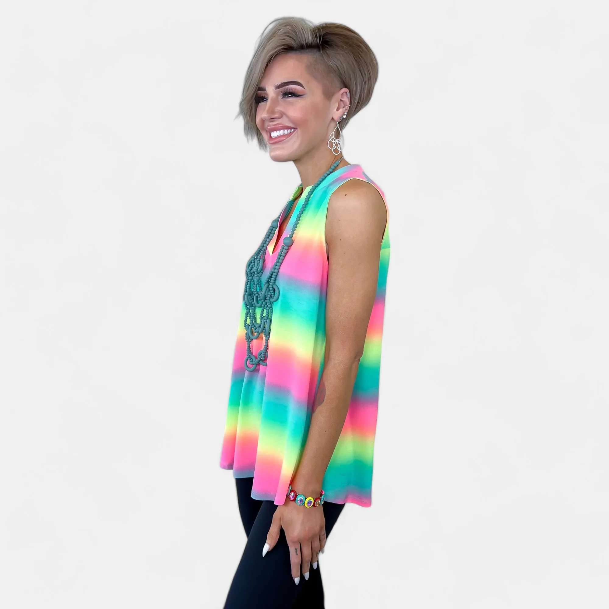 Multi Stripe Ombre Lizzy Tank Top [NO RETURNS]