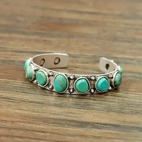 Multiple Turquoise Stone Cuff Bracelet