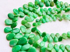 Natural Chrysoprase Smooth Pear Shape Briolette Beads, 8 Inch