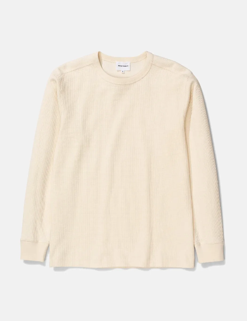 Norse Projects Johannes Compact Waffle Long Sleeve T-Shirt - Ecru