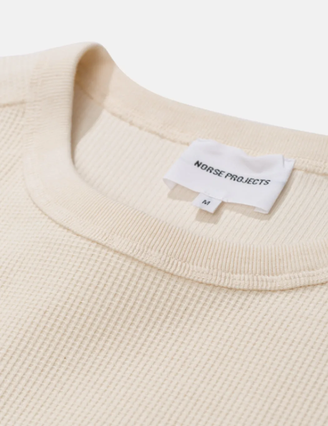 Norse Projects Johannes Compact Waffle Long Sleeve T-Shirt - Ecru