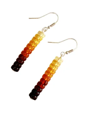 Ombre Amber Bead Stack Dangles