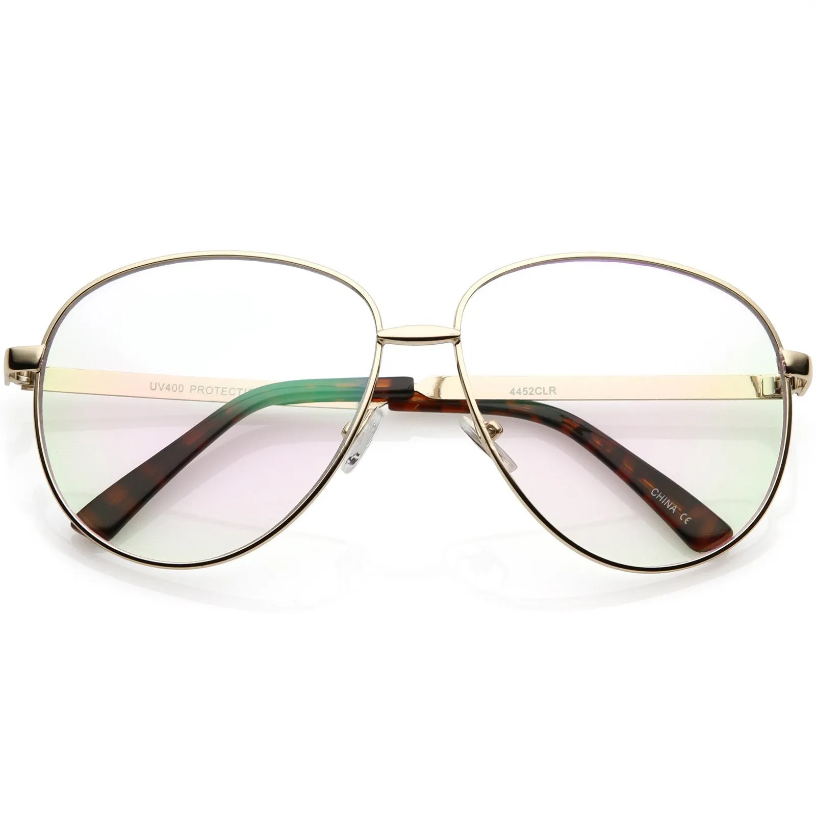 Oversize Women's Round Indie Clear Lens Glasses