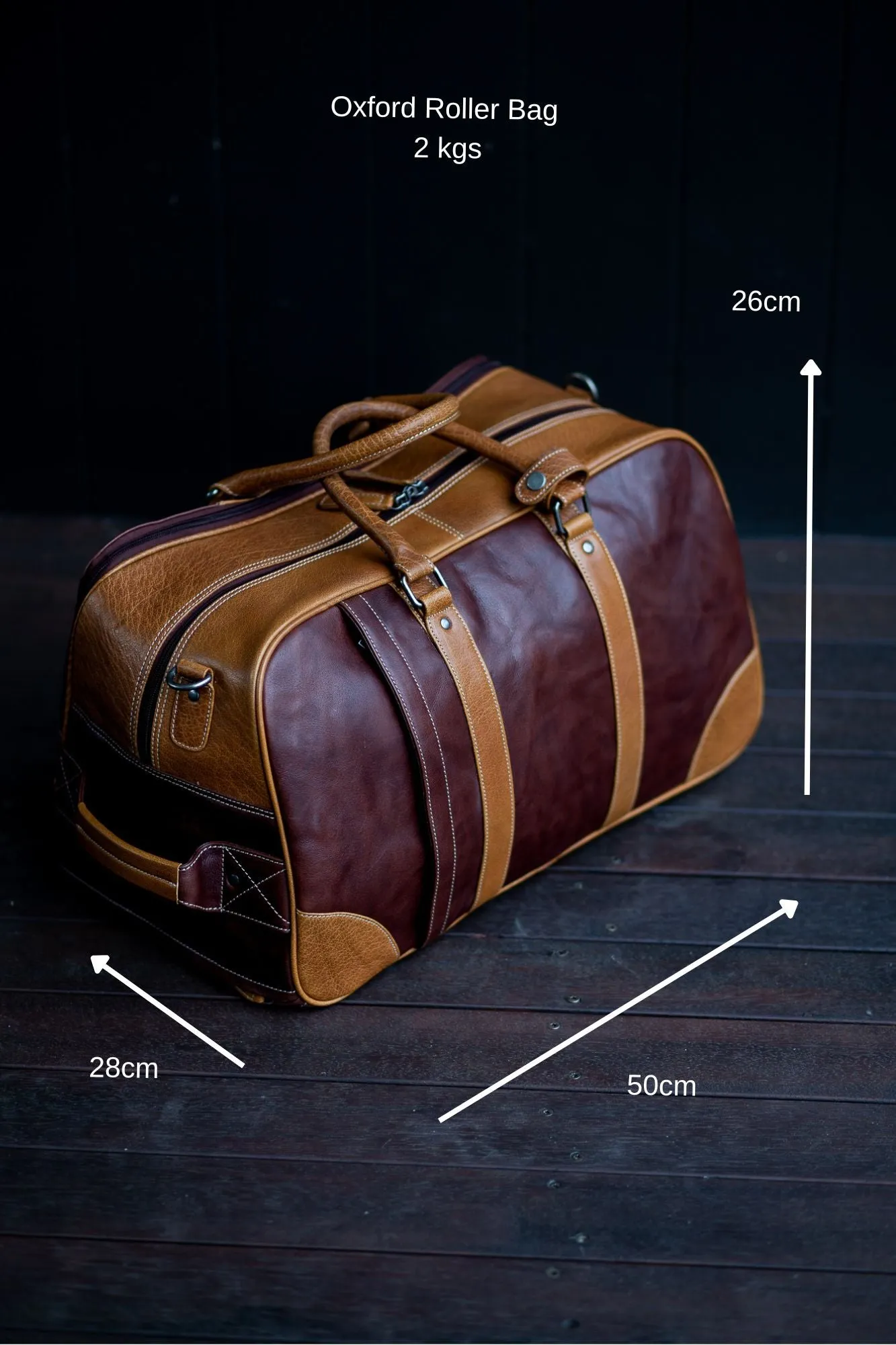 Oxford Leather Roller Overnight Bag