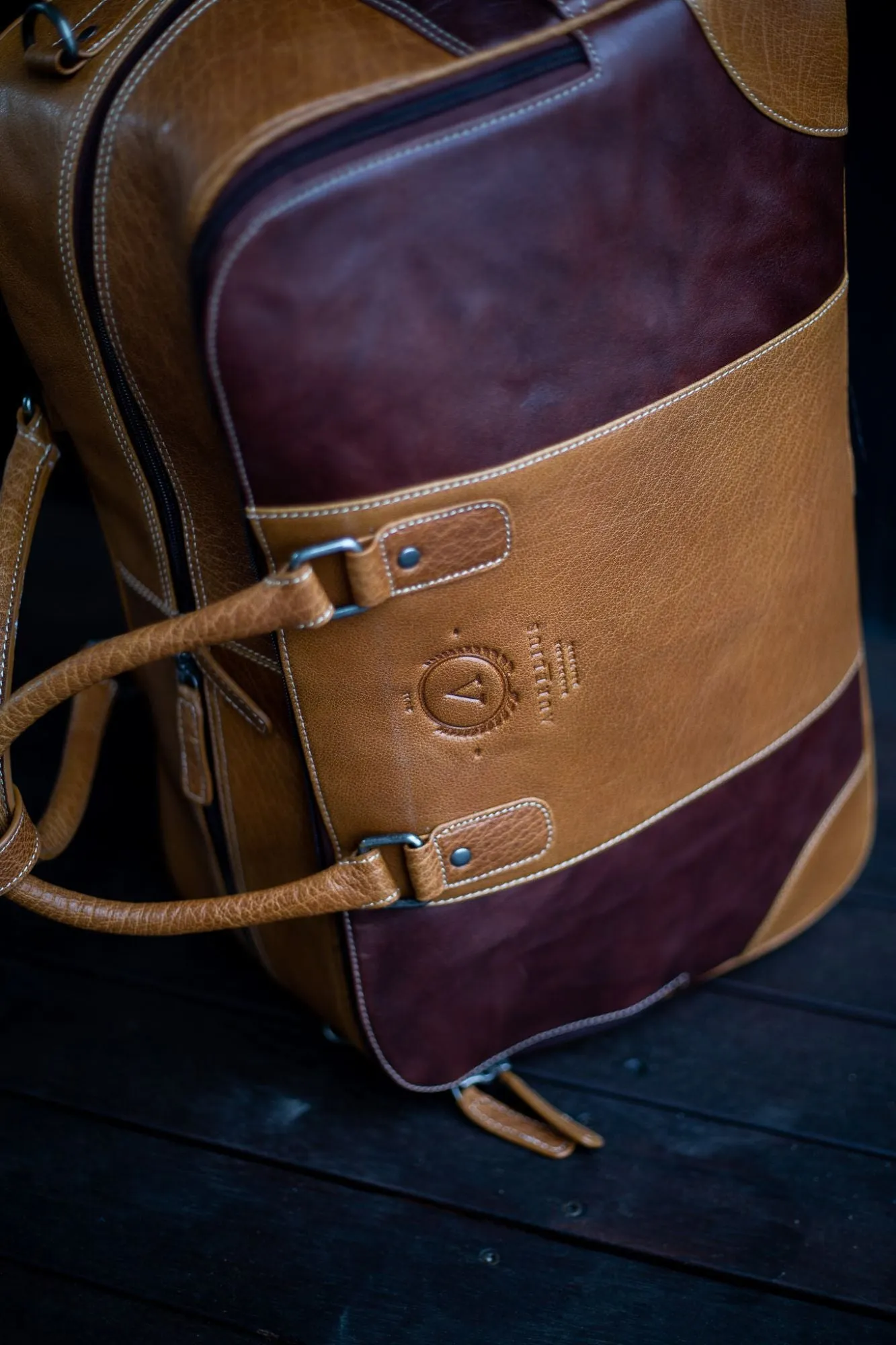 Oxford Leather Roller Overnight Bag