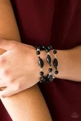 Paparazzi Accessories  - Then Comes Marriage #B445 Peg - Black Bracelet