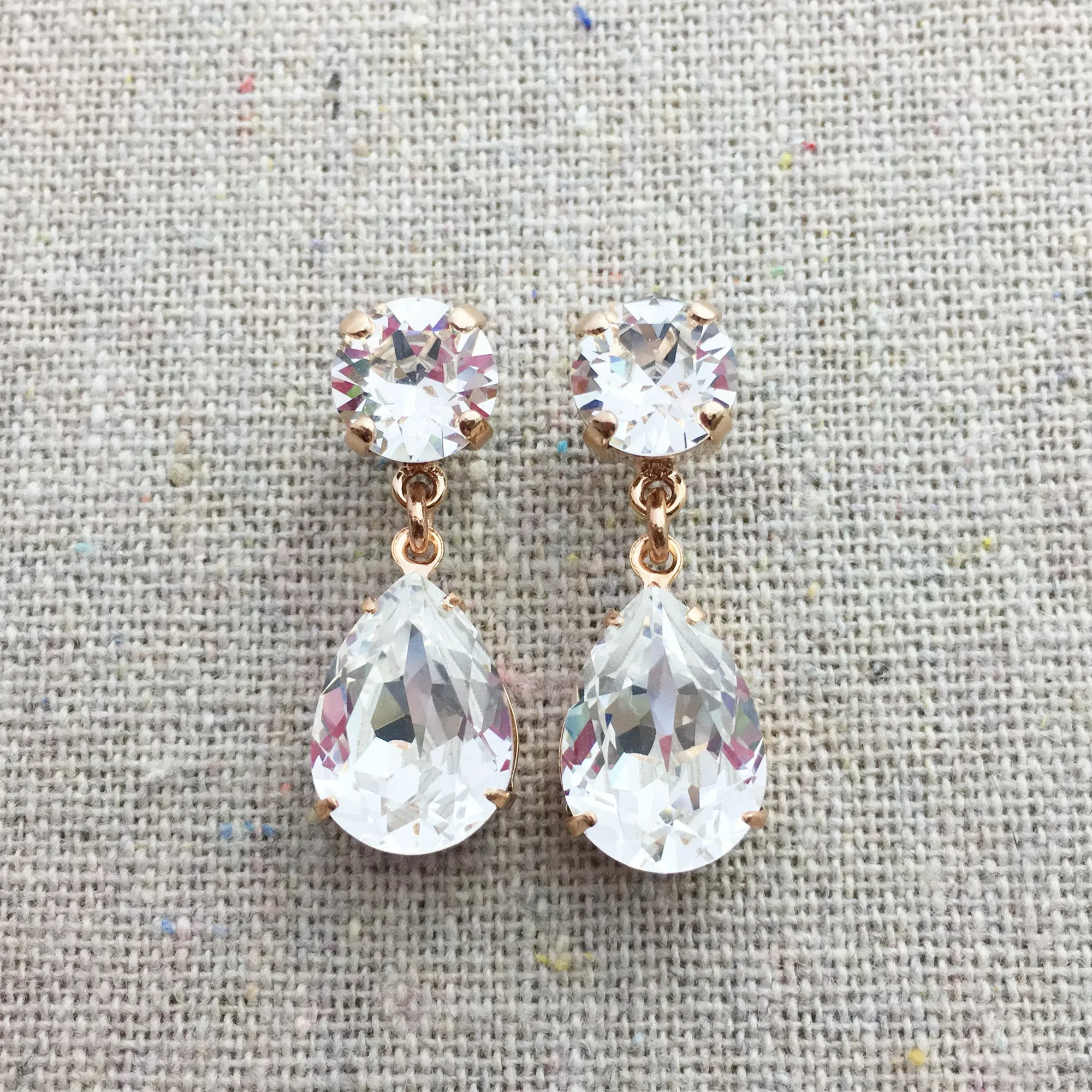 Pear Layered Dangling Post Earrings